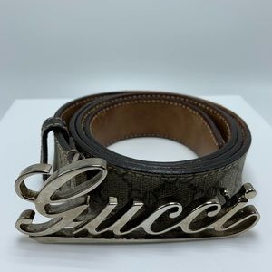 GUCCI GG Plus Monogram Script Belt 100cm 40